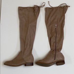 Over the knee suede boots